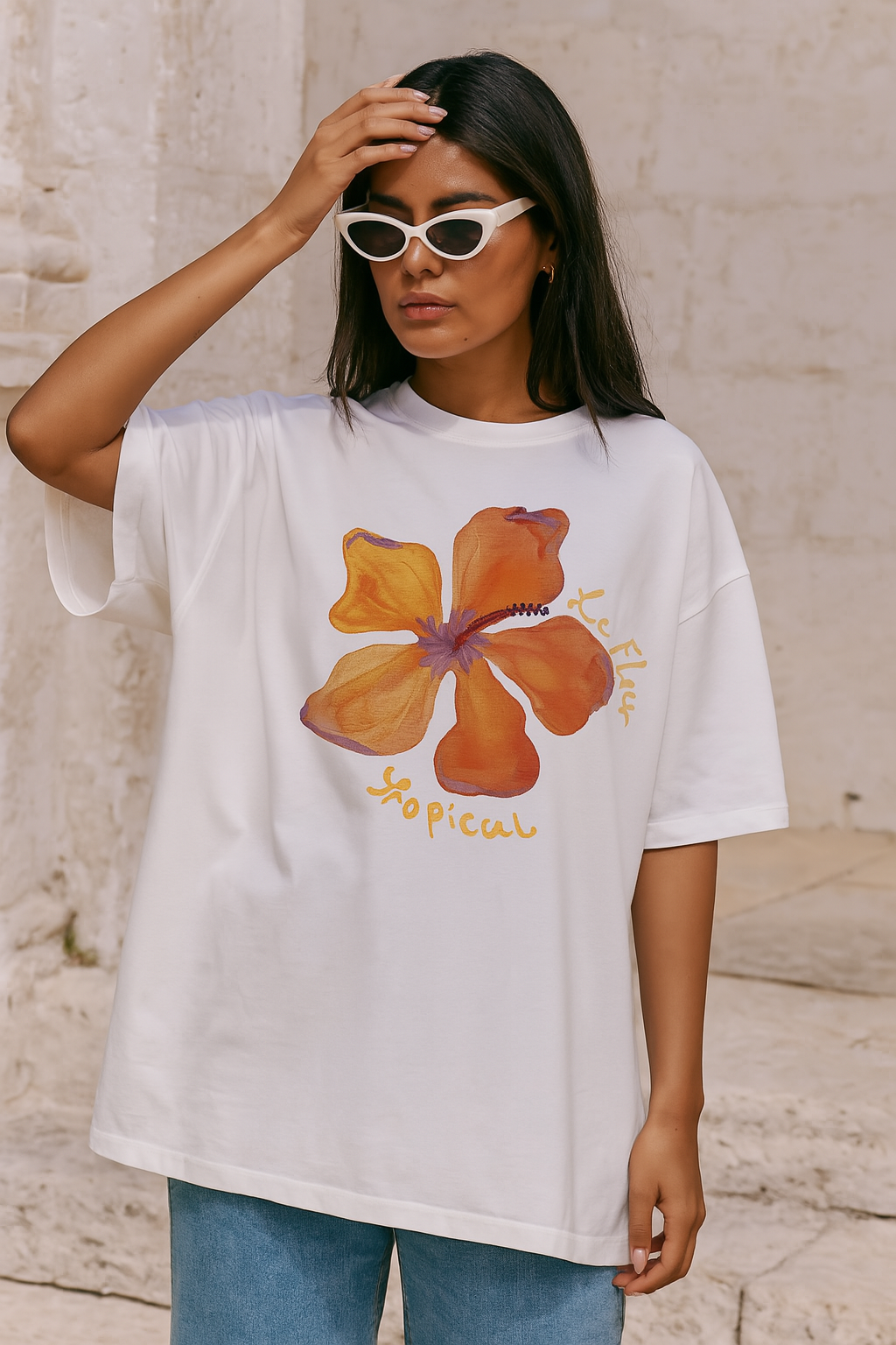Le Fleur Tropical Oversize Tee