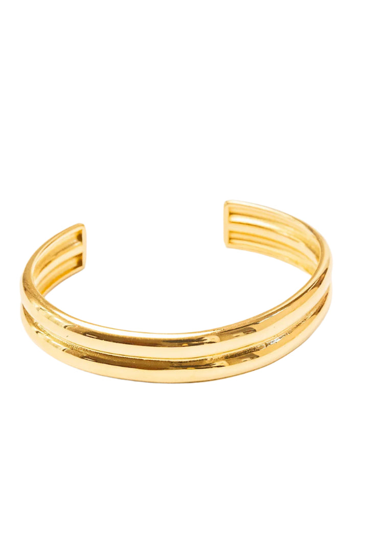 Double Cuff Bracelet in 18k Gold Plated