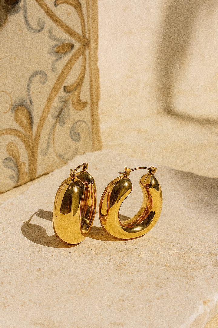 Bold Hoops in 18k Gold Plated