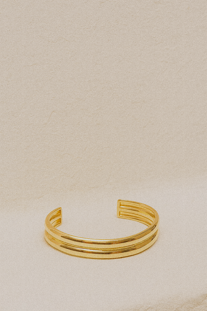 Double Cuff Bracelet in 18k Gold Plated