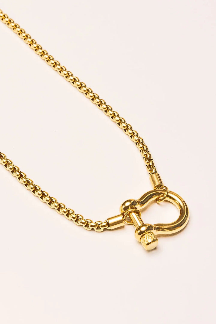 Box Chain Necklace in 18k Gold Plated