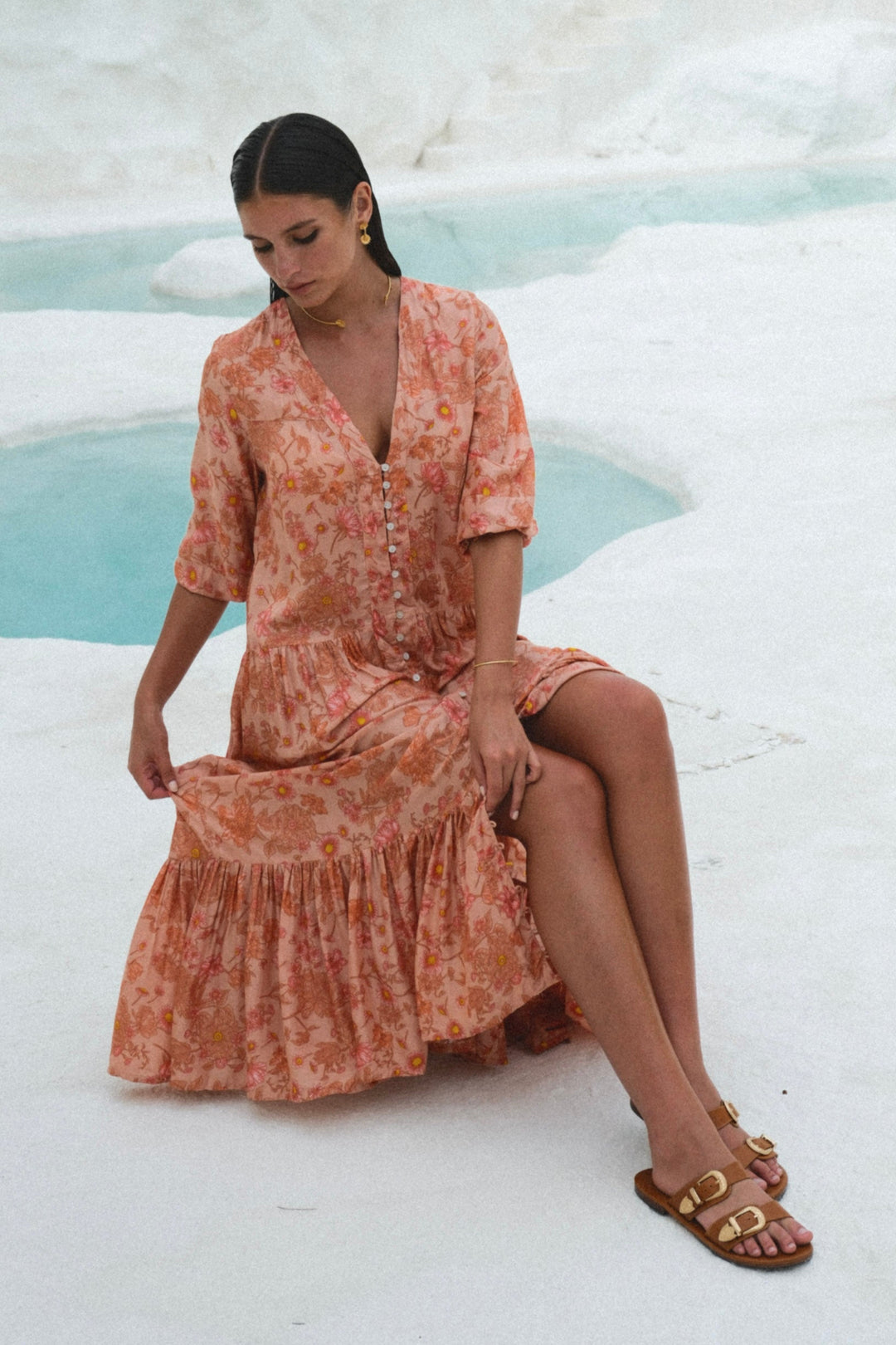 Flore Button Down Gown